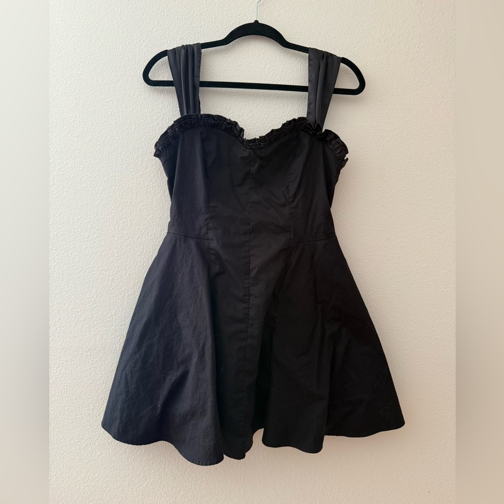 Free People Black Ruffle Mini Dress